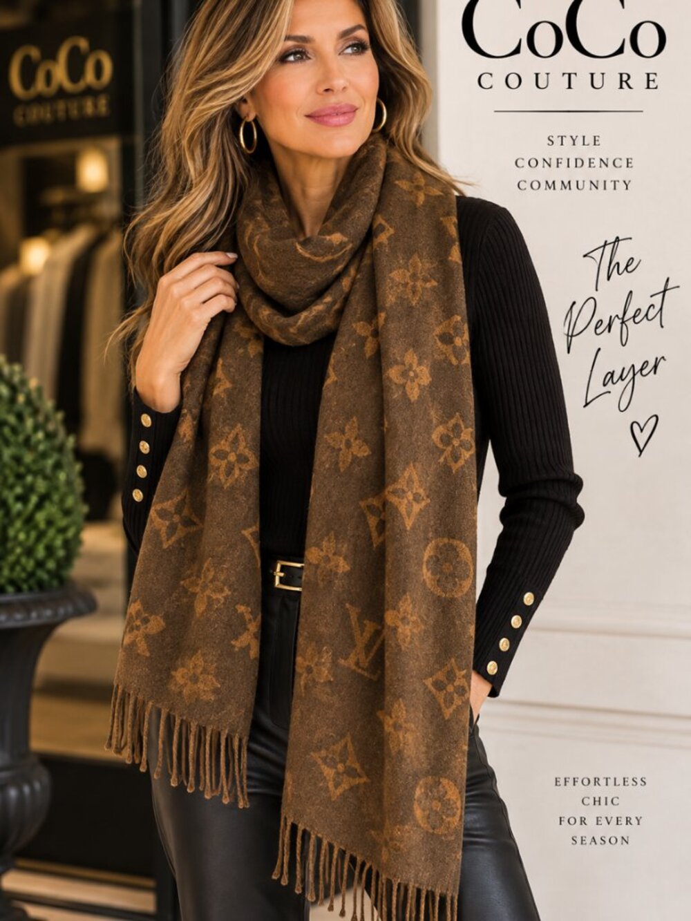 LVB88 Scarf Brown